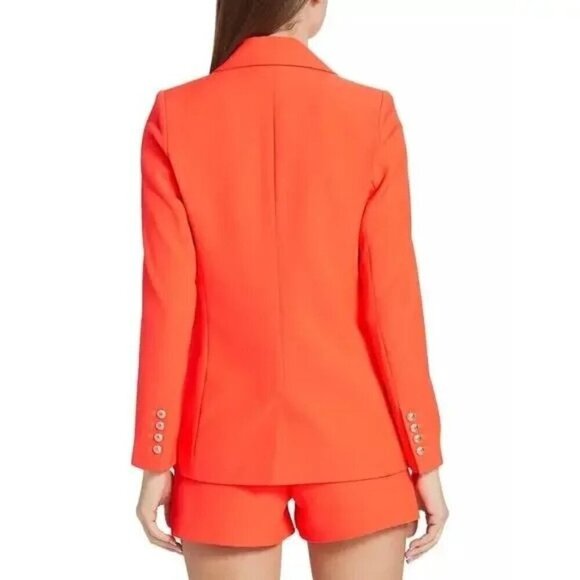 Generation Love Leighton Crepe Blazer Jacket Double Breasted Papaya Size M NWT - Picture 2 of 4